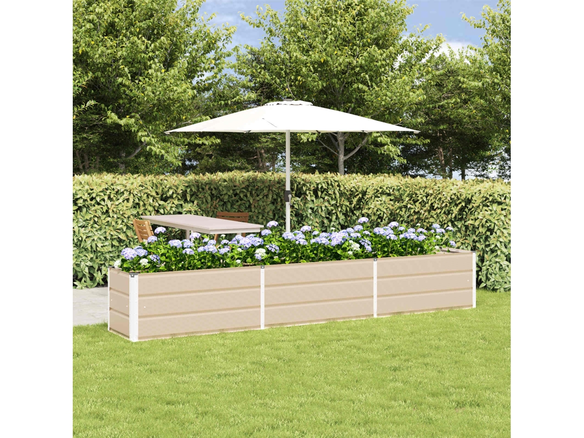 Vidaxl Floreira Ivory 290 X 50 X 45 Cm Aço Galvanizado