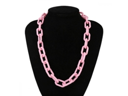 2026 colgante de Collar de Acrílico Geométrico Exagerado para Mujer 62cm 24 Pulgadas Xvb Rosa