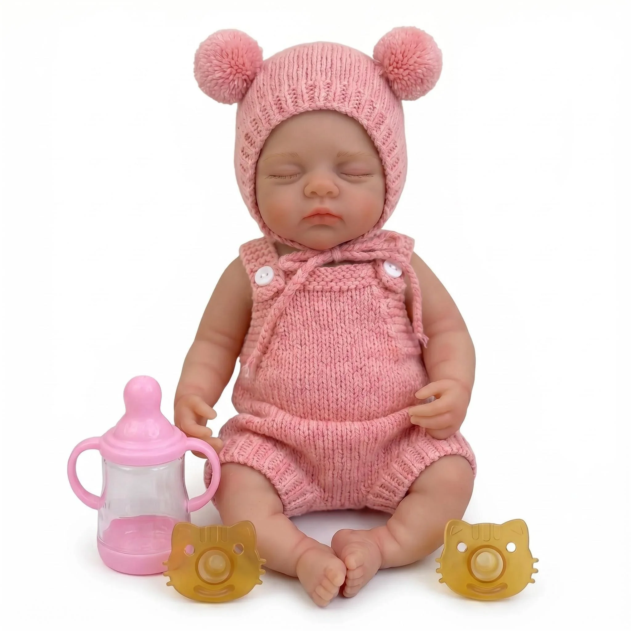 (rosa) Boneca De Silicone Sólido De 30 Cm - Macia, Flexível E Extremamente Macia, Com Aparência Realista.