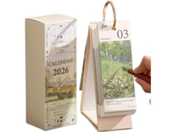 Calendário De Mesa 2026 – Organizador Compacto Com Pingente Decorativo