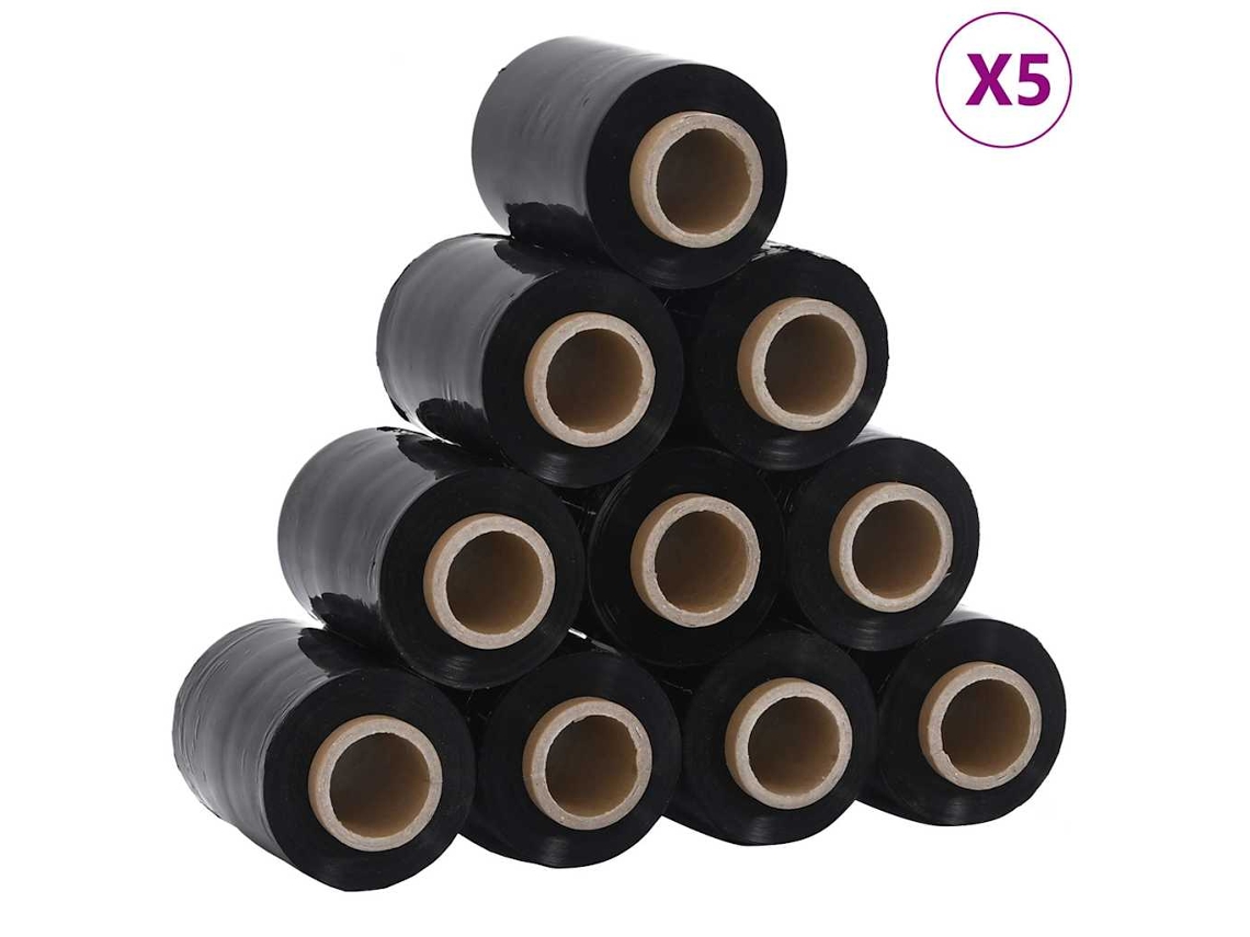 Stretch Film, Stretch Films Vidaxl Preto Polietileno (10 Cm X 150 M)