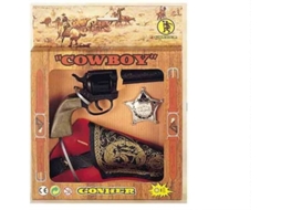 Brinquedo - Gonher - Pistola 8 Tiros - Preto - 21 X 27 Cm - Acessórios Inclusos