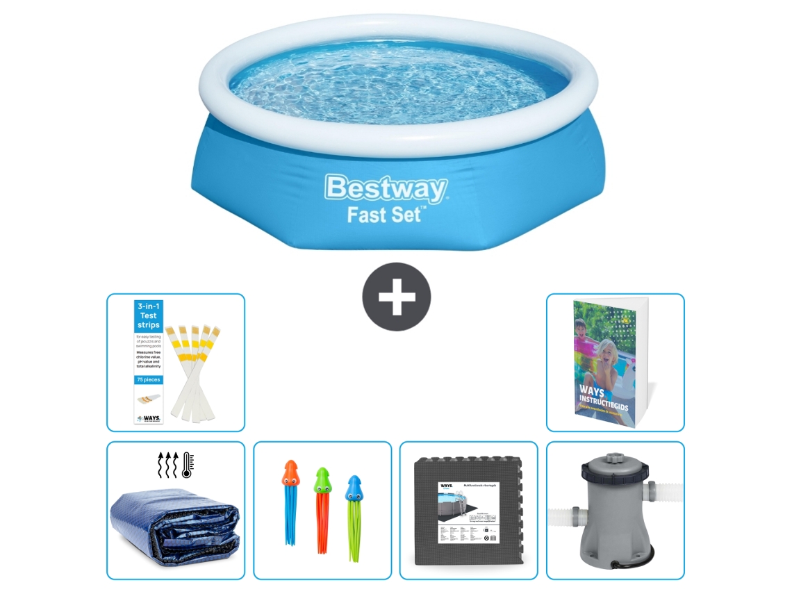 Piscina Bestway Fast Set Redonda 244x61 Cm 5 peças S3 BESTWAY