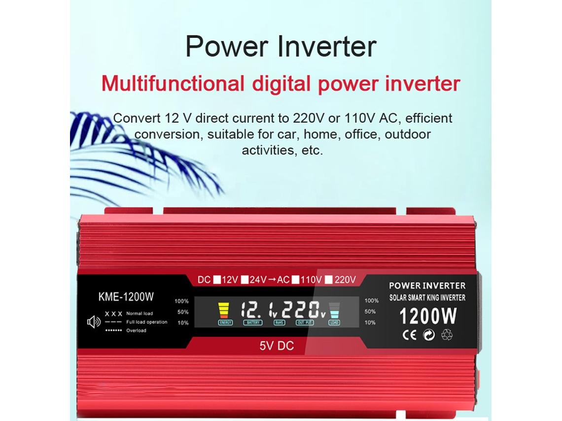 Laxiscreed Inversor De Energia Para Carro 12v A 220v Com Porta Usb, Ideal Para Viagem