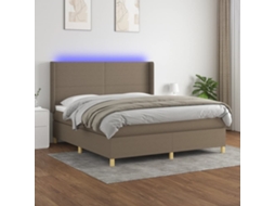 Cama Box Spring Colchão/led 180x200cm Tecido Cinza-acastanhado