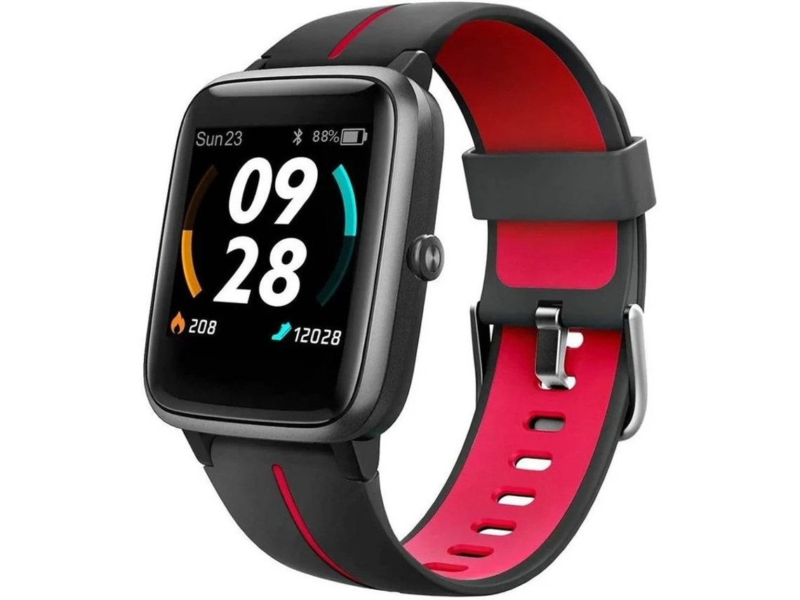 Smartwatch GPS, rastreador de atividades e fitness com monitor de frequência cardíaca Bestvite (vermelho)