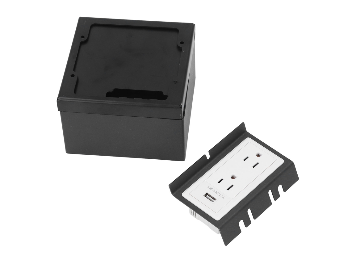Laxiscreed Caixa De Embutir Para Chão À Prova De Água Com Tomada 3 Pinos E Porta Usb