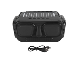 Altifalante Bluetooth Solar Multifuncional Fm Rádio Cartão De Memória Usb Aux Rgb Sem Fio Para Interior E Exterior