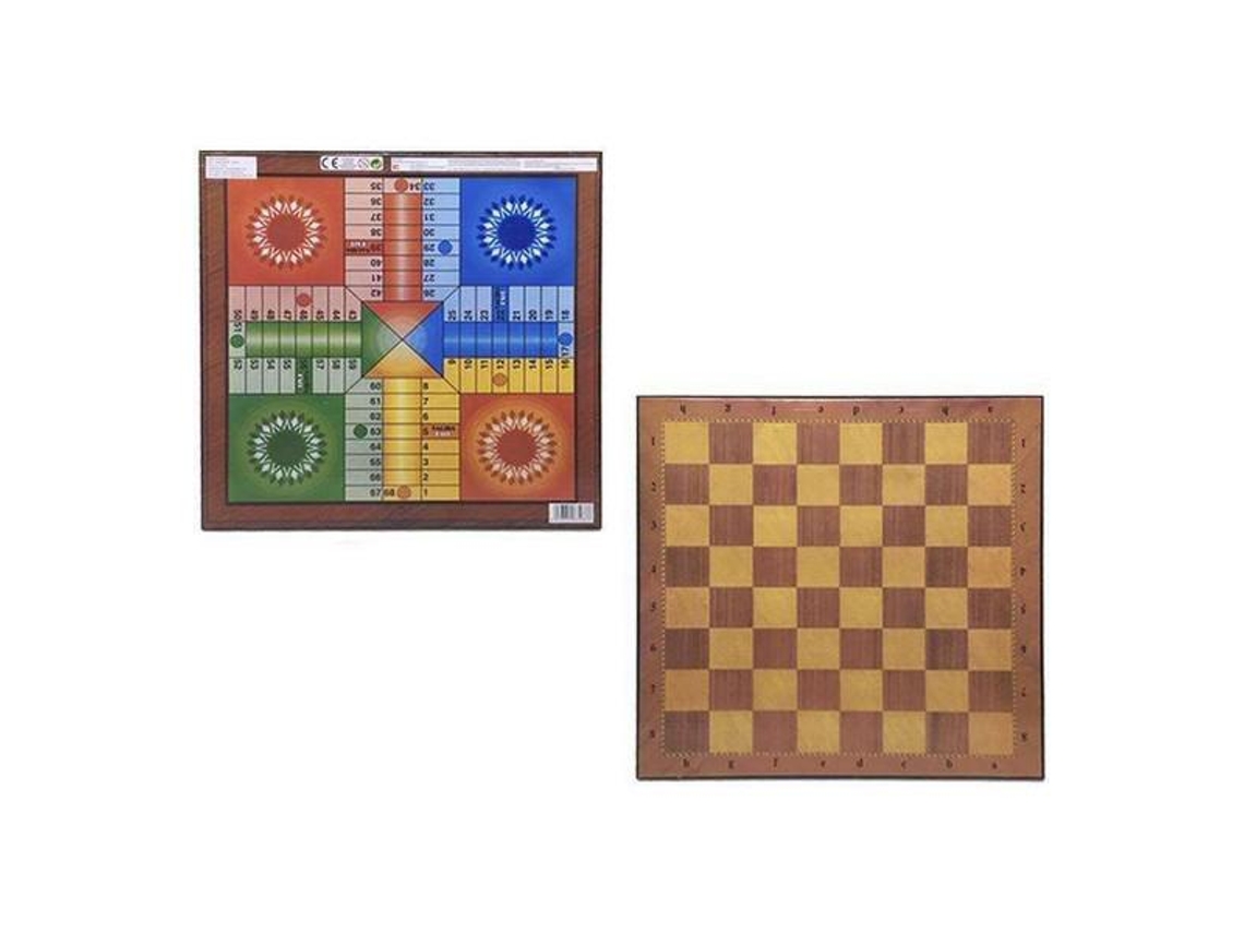 Tabuleiro de Jogo do Cavalinho, Xadrez e Damas (35 x 30 cm) - S1126546