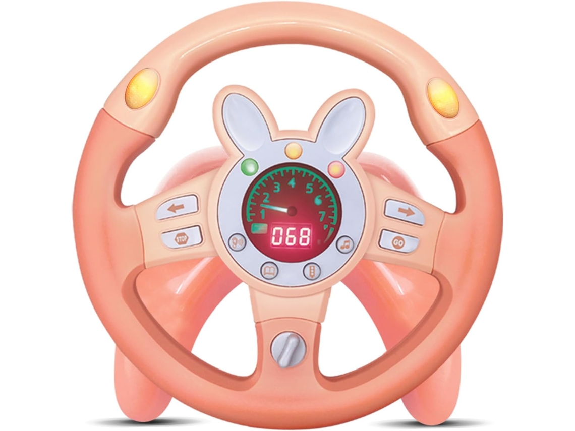Volante Brinquedo Infantil EIFSON para Banco Traseiro com Chave e Música (rosa)
