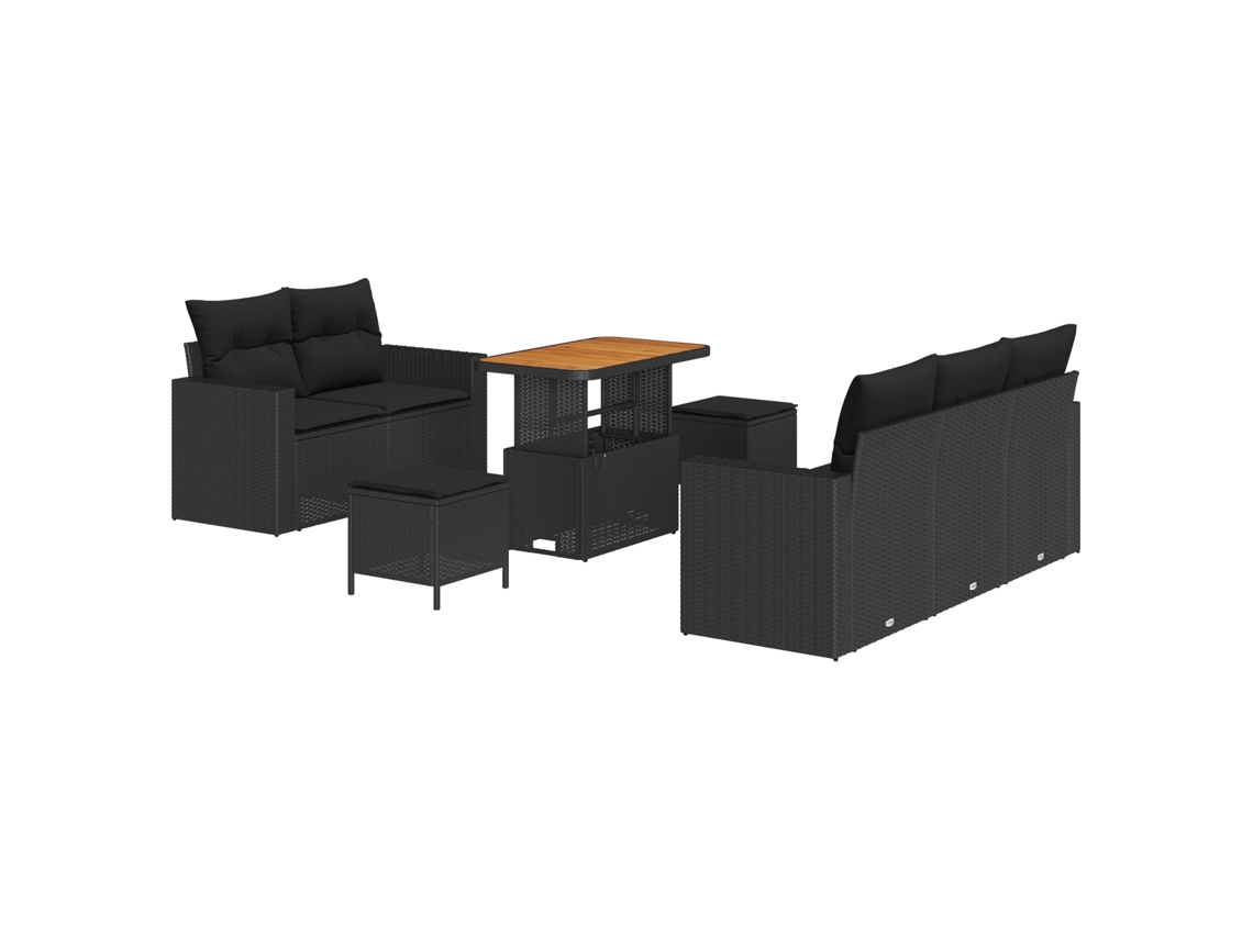 Sofá Exterior Vidaxl Preto Vime Pe (90 X 55 X 71 Cm)