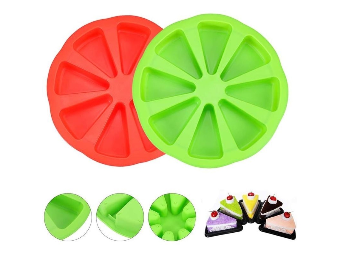 Molde De Silicone Para Magdalenas Com 8 Cavidades, 2 Peças Moldes De Bolo Triangulares Para Pastéis E Tortas