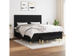 Vidaxl Cama Com Molas/colchão 180x200 Cm Tecido Preto