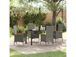 Vidaxl Conjunto De Jantar Para Jardim 5 Unid. Cinzeto
