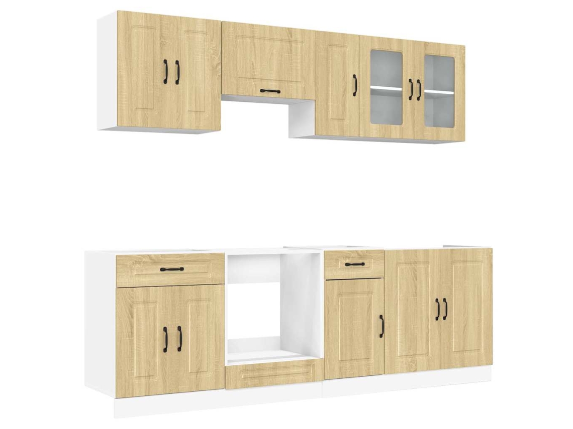 Conjunto 8 Armário de Cozinha Conjunto Kalmar VIDAXL Sonoma Carvalho