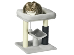 Torre de brincadeira para árvores de trepadeira, com poste de sisal, bola pendurada, 48 cm, cinza S/MARCA