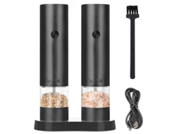 Conjunto de 2 Moedores Elétricos Sal e Pimenta com Base AQUAFORGE