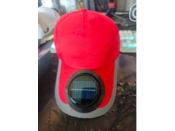 Chapéu com Ventilador Movido a Energia Solar MDUG (vermelho Vivo)