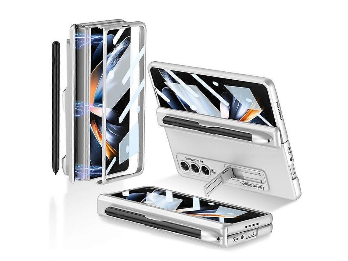Capa Flip Com Dobradiça Magnética Gkk Para Samsung Galaxy Z Fold4 Com Suporte E Compartimento Para Caneta.