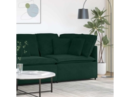 Vidaxl Módulo De Canto Para Sofá Modular Com Almofadas, Verde Escuro, 100 Cm