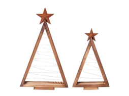 Decoração De Árvore De Natal De Madeira Iluminada Triangular
