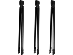 Conjunto De 3 Pinças Ferro Preto Para Lenha Com Cabo Antiderrapante E Mecanismo Travamento Churrasqueira Lareira Externa