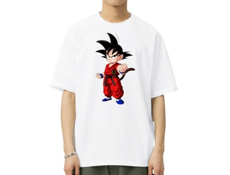 T-Shirt de Homem VREEL Goku Bola Dragón Algodão Branco (L)