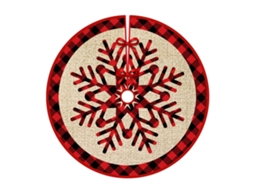 Tapete Para Árvore De Natal De 89 Cm (35 Polegadas) Em Xadrez Vermelho E Preto, Tapete De Papai Noel, De Neve