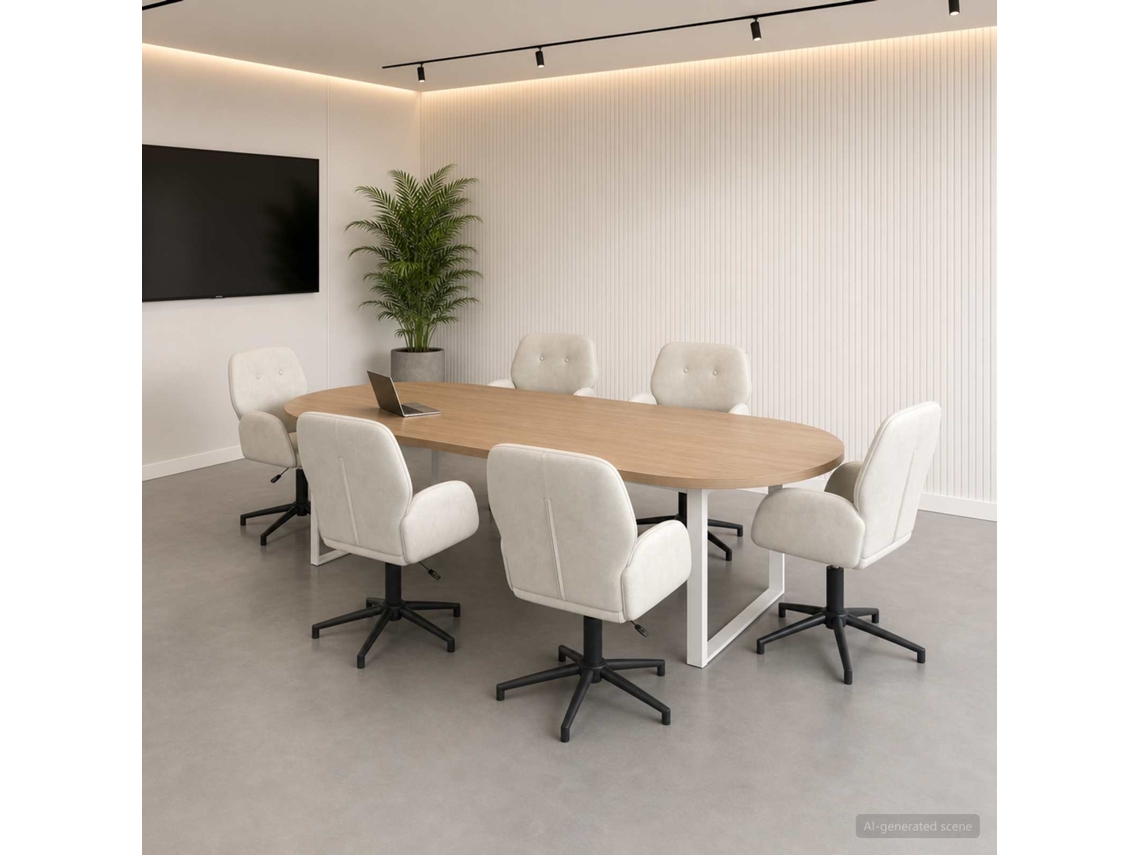 Vidaxl Cadeiras De Escritório Giratórias 6 Unid. 54 X 55 X 90 Cm Creme