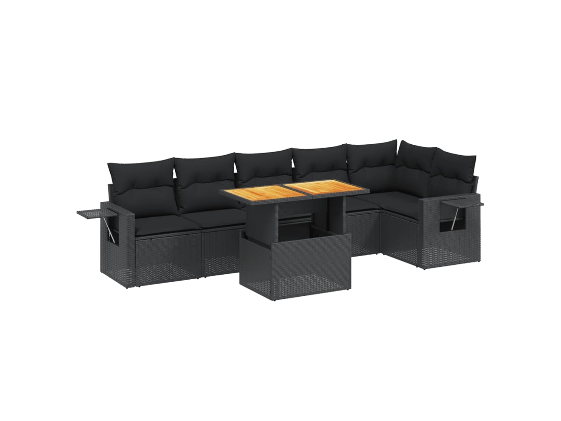 Garden Sofa Set, Garden Sofa Sets Vidaxl Preto Rattan / Vime (n/a)