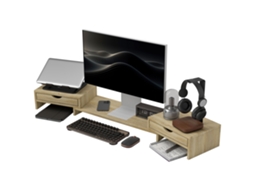 Suporte para Monitor com Gavetas (ângulo Ajustável, 2 Gavetas, 60 116x22x12 Cm)