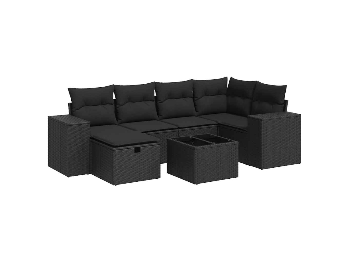 Garden Sofa Set, Garden Sofa Sets Vidaxl Preto Rattan / Vime (n/a)