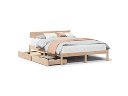 Cama Sem Colchão 120x190 Cm Madeira de Pinho Maciça MAISON EXCLUSIVE