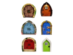 6 Portas de Fada Estilo 1 Decoração Jardim Madeira