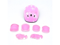 Capacete infantil para bicicleta com joelheiras e cotoveleiras, rosa (meninos/meninas)
