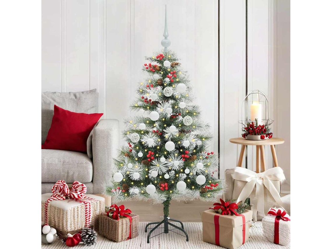 Vidaxl Árvore De Natal Artificial Verde E Branco 120 Cm
