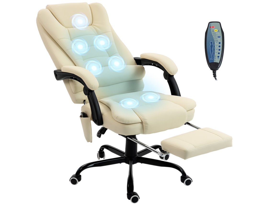 Cadeira de Escritório CHEZMOI com função de massagem, altura ajustável e encosto reclinável