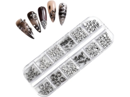 Joias Pingentes para Unhas em Estilo Punk Com Rebites 3D