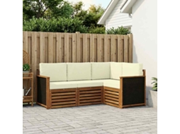 Vidaxl Conjuntos De Sofás Com Almofada 4 Pcs Madeira Sólida De Acácia