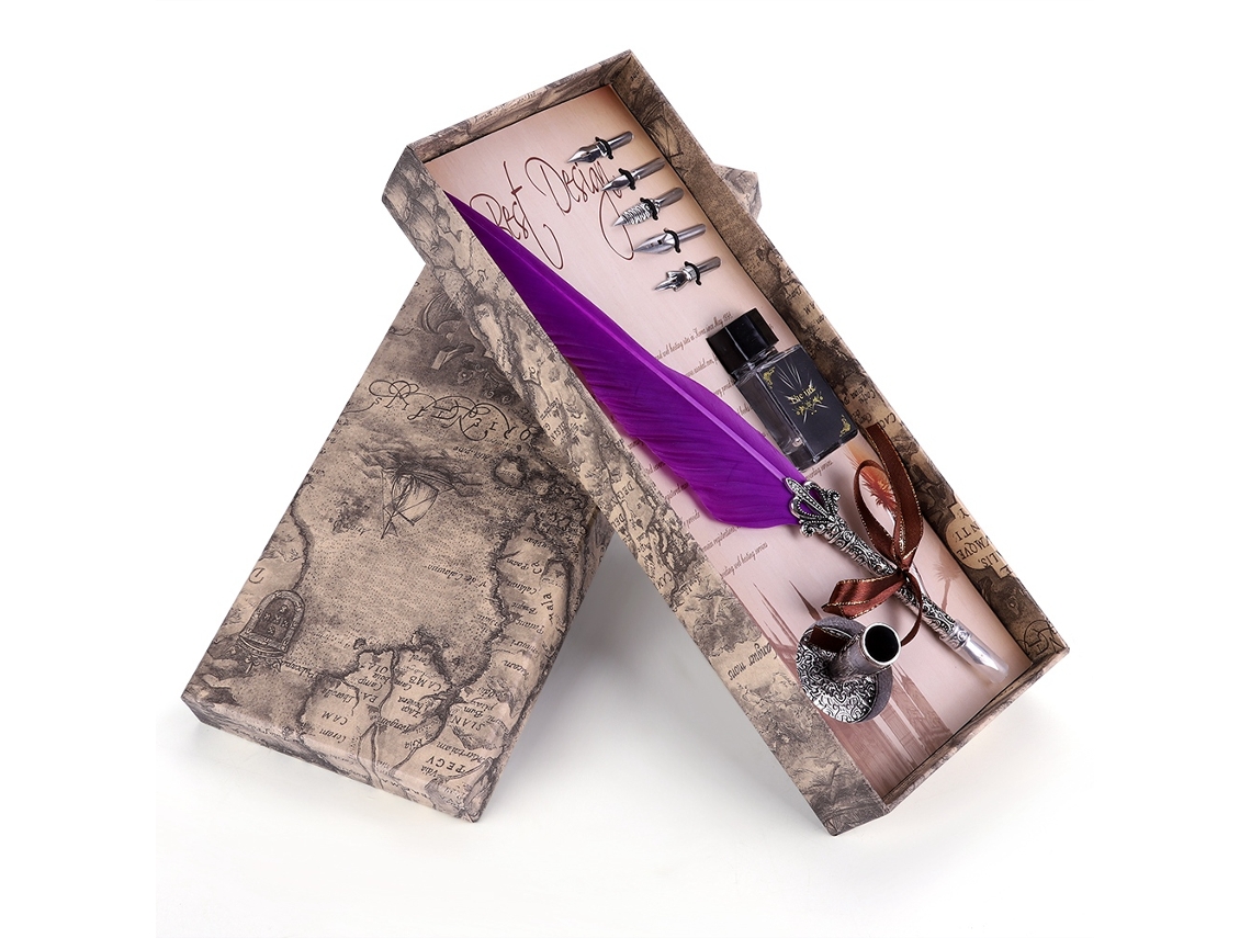 Caneta LAXISCREED Pluma Luxuosa Roxa