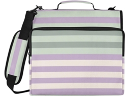Organizador de Fichário 3 Argolas com Alça Ombro e Mão Verde Roxo para Escola Escritório Resistente Durável