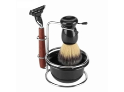 Conjunto De Suporte Para Lâmina De Barbear Em Aço Inoxidável Para Homens, Kit De Cuidados Com A Barba De 4 Peças Com Tigela E Navalha. Hengjian