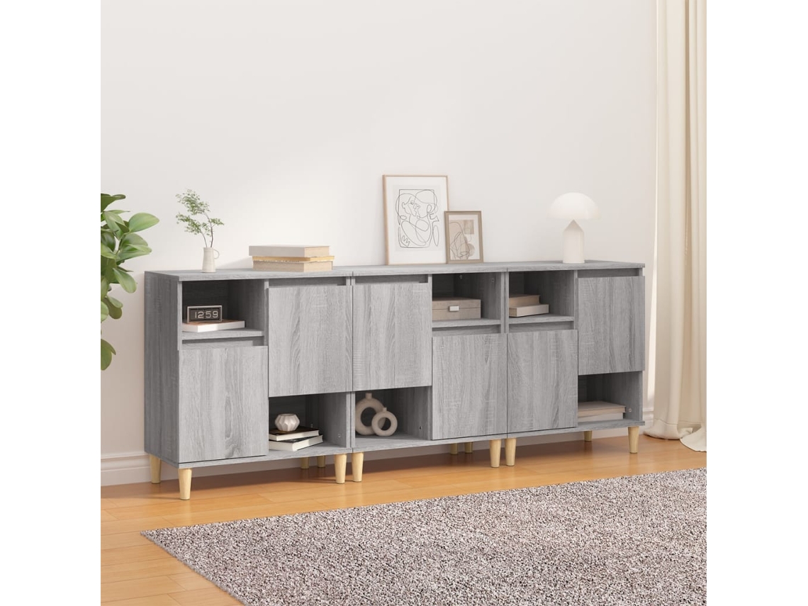 Pcs Aparador | Armário Buffetes 60x35x70 Cm Derivados Madeira Cinza Sonoma