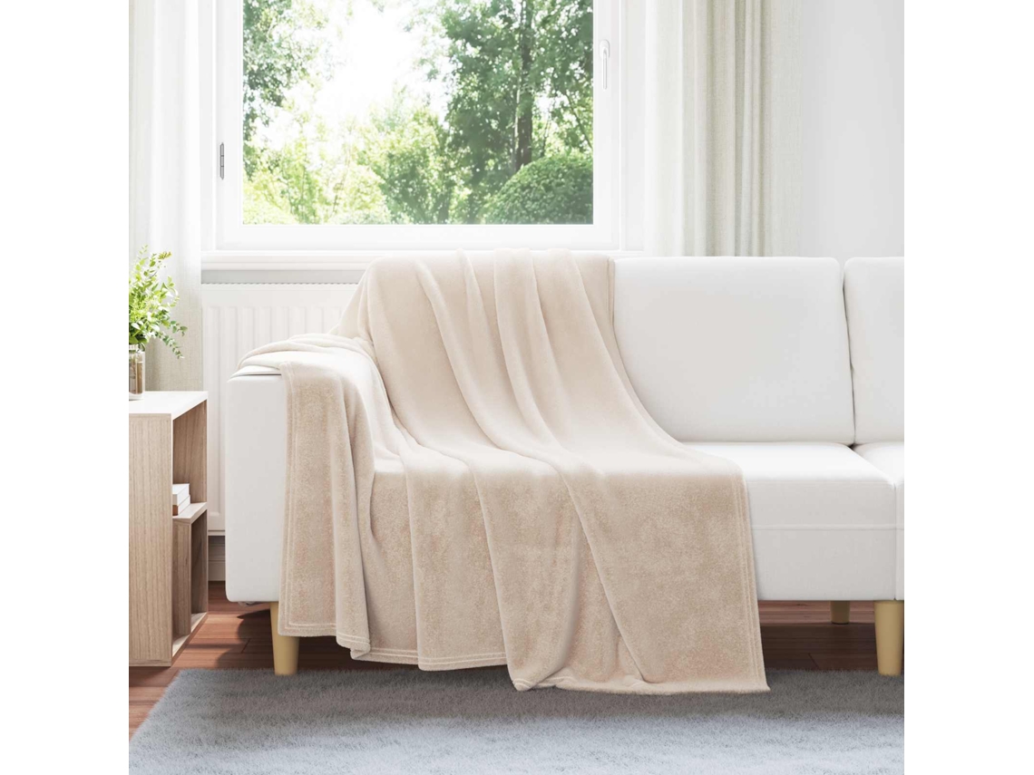 Vidaxl Manta Bege 150 X 200 Cm 0.75 Kg Lã