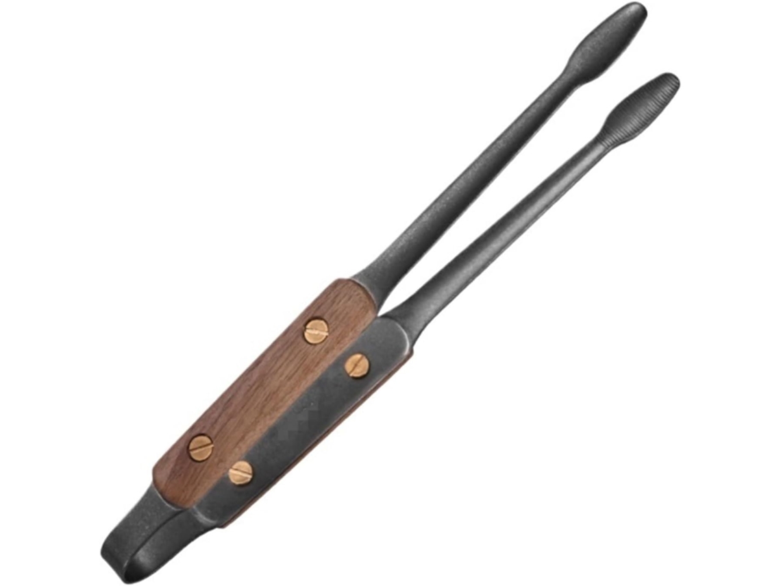 Pinça De Cozinha, Pinça Para Churrasco, Pinça De Grelha Antiderrapante Em Aço Inoxidável Com Cabos Madeira, Adequada