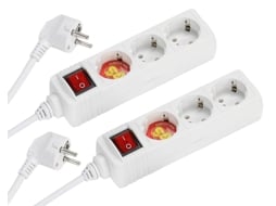 Extensão X2 VIVANCO 3T Com Interruptor 1.4M (Branco)