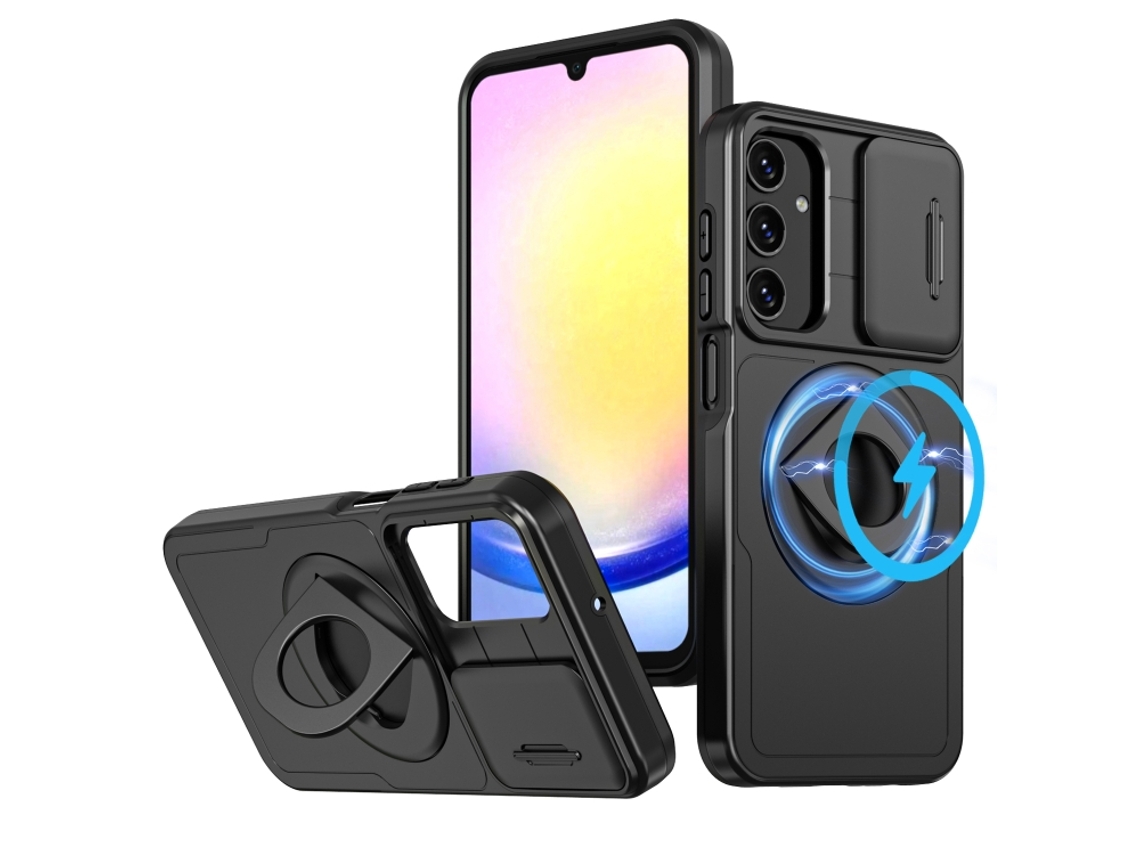 Capa Zruxe Compativel Com Samsung Galaxy A25 5g (camshield - Magsafe - Anel - Armor - Preto)