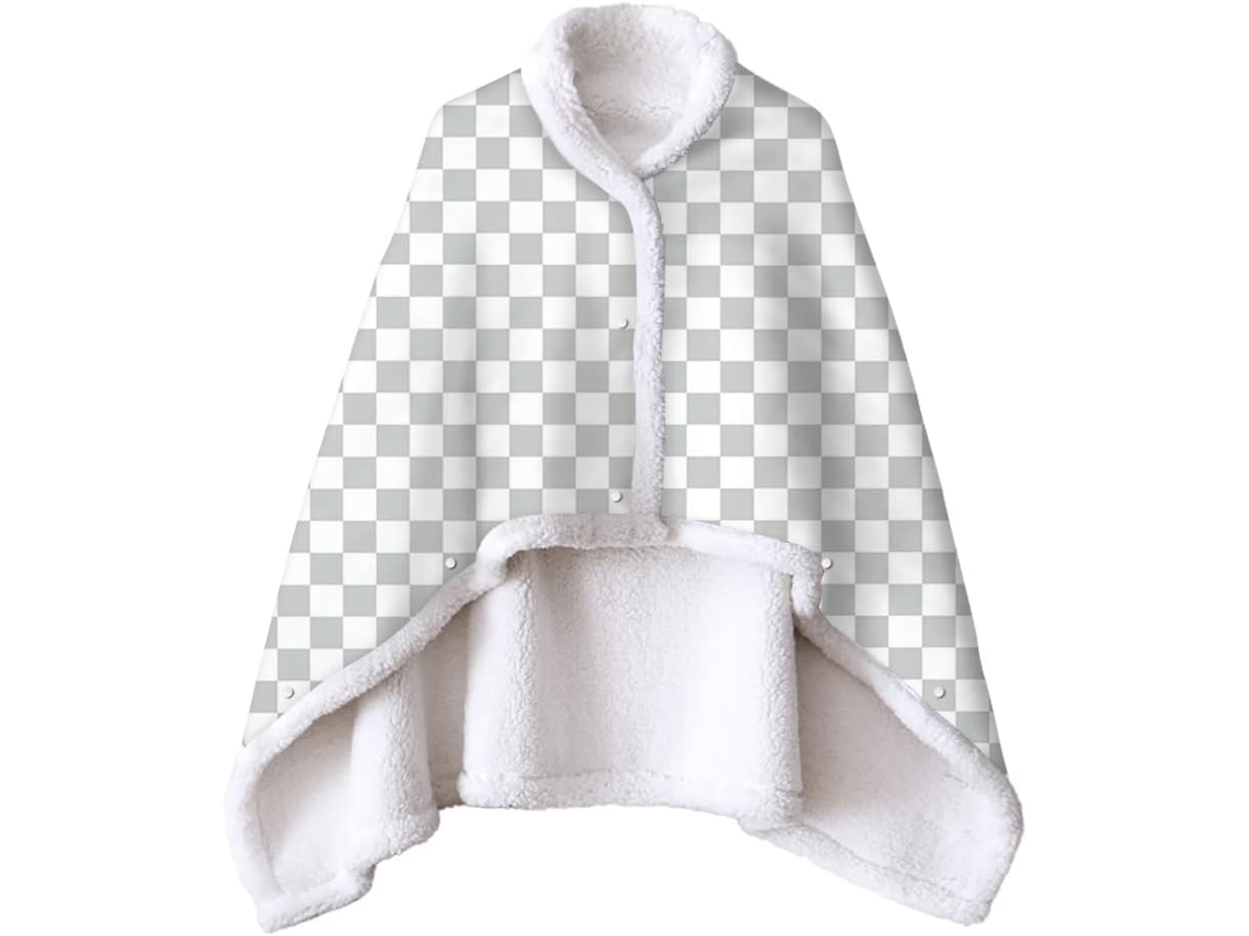 Manta de Lã Sherpa Fansu Xale Grossa e Macia Inverno com Botões Quente Microfibra para Adultos Crianças 130x90