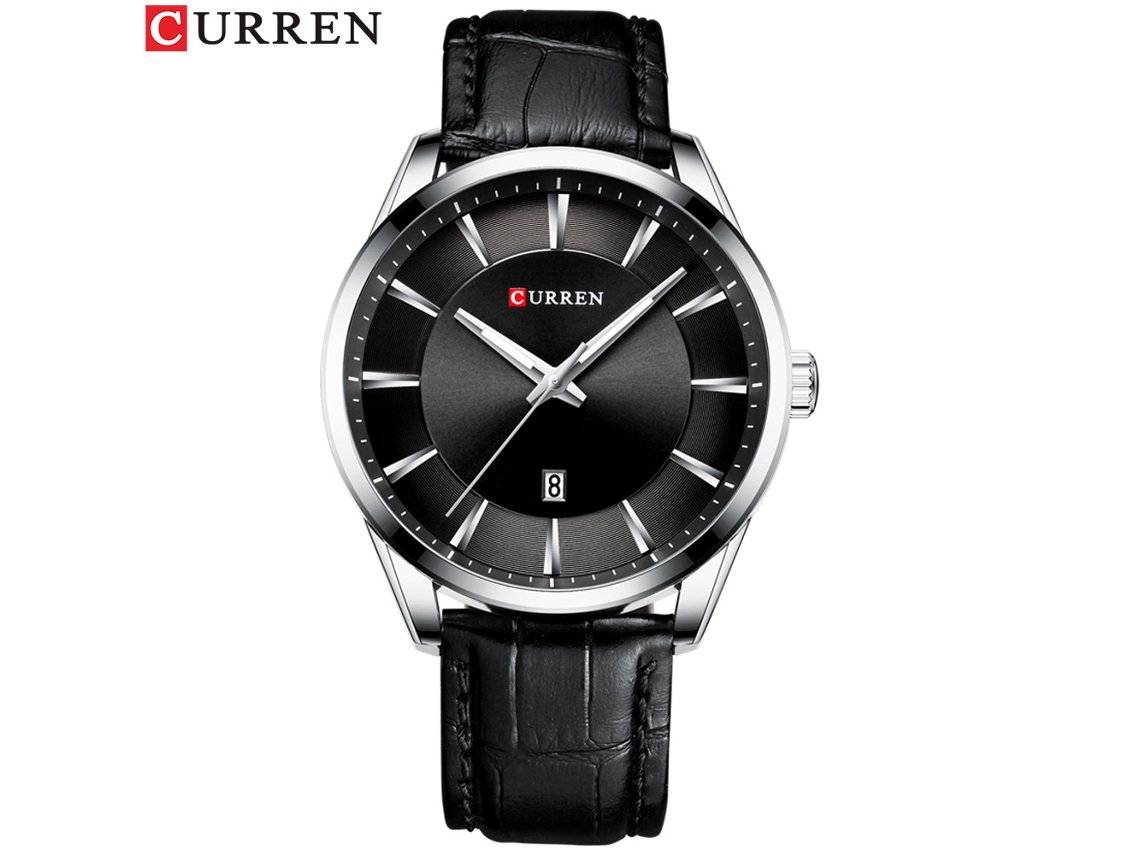 (3) Relógio Masculino Com Pulseira Redonda De Couro, À Prova D'água, Com Calendário.