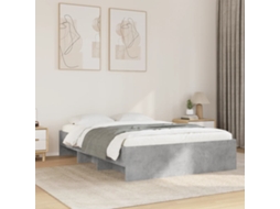 Estrutura De Cama 140x200 Cm Derivados De Madeira Cinza Cimento